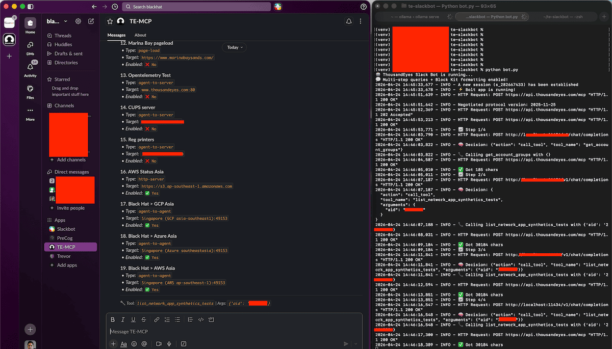 Local MCP-powered Slack workflow in action. 